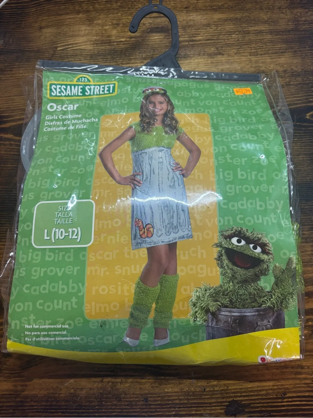 Sesame Stree Oscar Costume Girls Size Large
